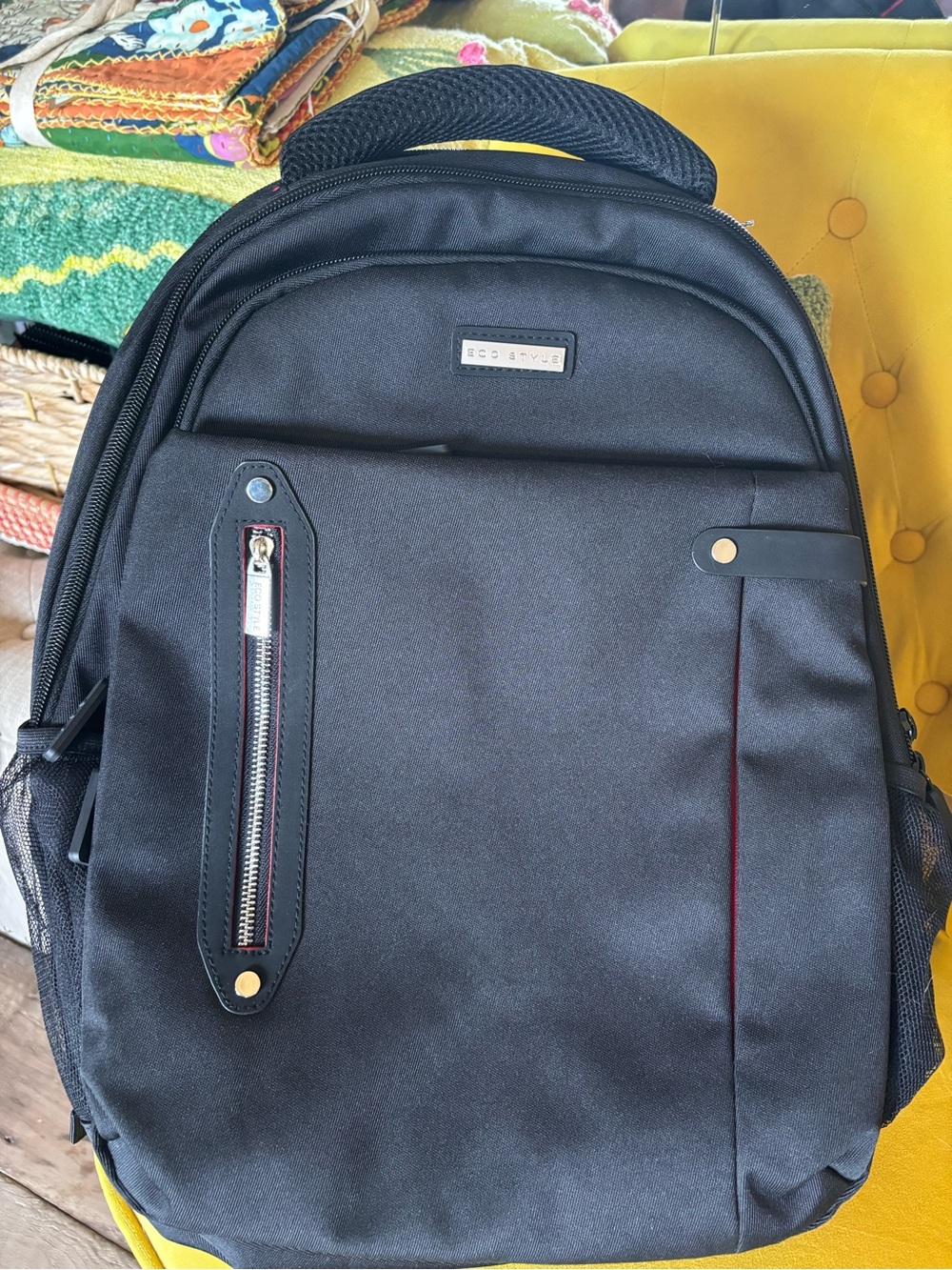 Eco Style Black Backpack with Subtle Trim - Everyday Laptop Carry
